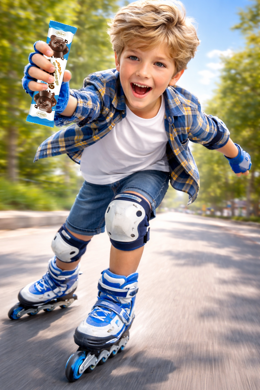 Boy with product